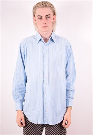 POLO RALPH LAUREN MENS VINTAGE SHIRT XL BLUE 90S