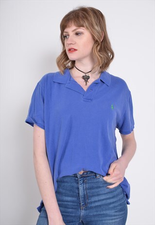 VINTAGE POLO RALPH LAUREN POLO SHIRT BLUE