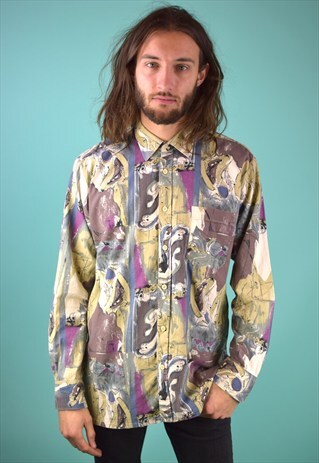 VINTAGE 90'S ABSTRACT PATTERN SHIRT
