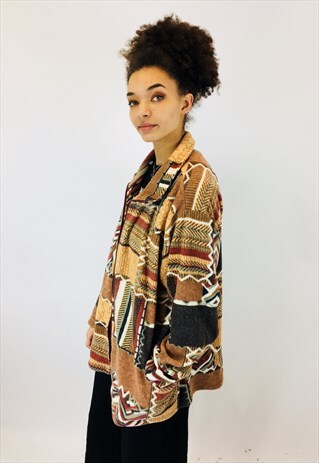 VINTAGE SOFT TEDDY BEAR FLEECE JACKET