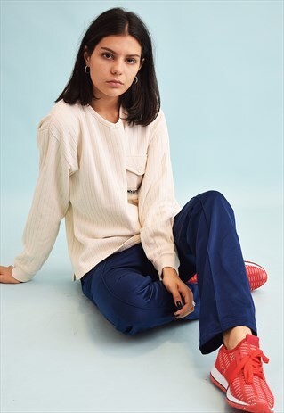 90'S RETRO WRANGLER OVERSIZED NEUTRAL KNIT JUMPER