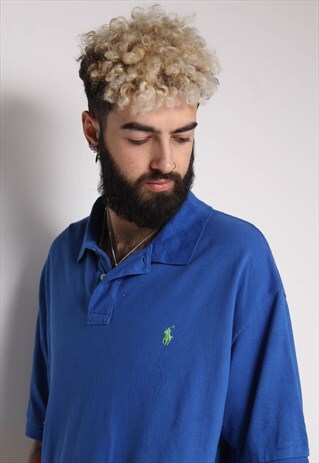 VINTAGE POLO RALPH LAUREN POLO SHIRT BLUE