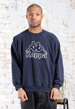 Vintage Kappa Big Logo Sweatshirt Blue