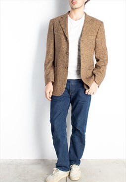 Men's Moessmer Brown Donegal Tweed New Wool Blazer