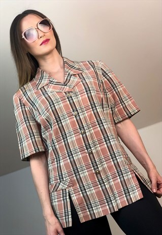 GERMAN LINES 90S BROWN 90S SHIRT EUROPE BLOUSE