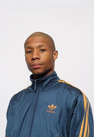 VINTAGE ADIDAS LOGO TRACK JACKET BLUE
