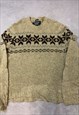 ABERCROMBIE & FITCH KNITTED JUMPER PATTERNED GRANDAD SWEATER