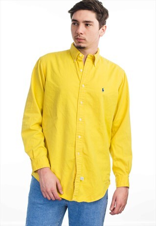 VINTAGE POLO RALPH LAUREN LOGO SHIRT 90S M 13.6