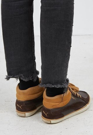 VINTAGE BROWN PUMA LEATHER TRAINERS
