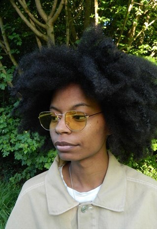 YELLOW OMBRE VINTAGE STYLE SUNGLASSES