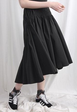 (KOREAN) SKATER SKIRT WITH SMOCKING DETAIL