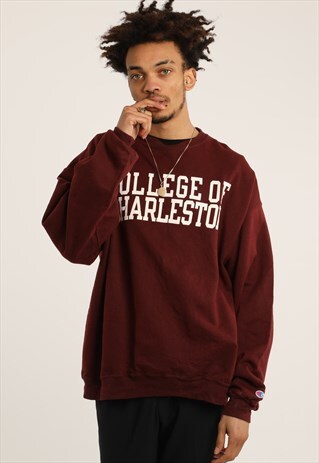 VINTAGE CHAMPION PRINTED COLLEGE SWEATSHIRT