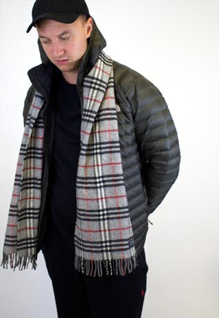 VINTAGE BURBERRY TRADITIONAL LAMBSWOOL CHECKED SCARF
