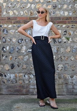 Vintage 1960's Maxi Dress in Monochrome Iconic