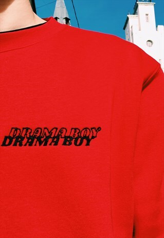 KALEIDOO RED EMBROIDERED SWEATSHIRT