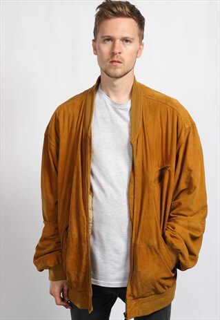 VINTAGE SUEDE OVERSIZED BOMBER JACKET