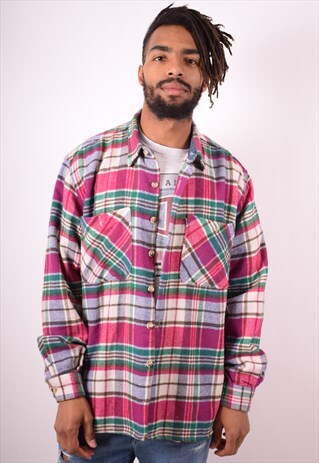 LEVI'S MENS VINTAGE FLANNEL SHIRT XL MULTI CHECK 90S