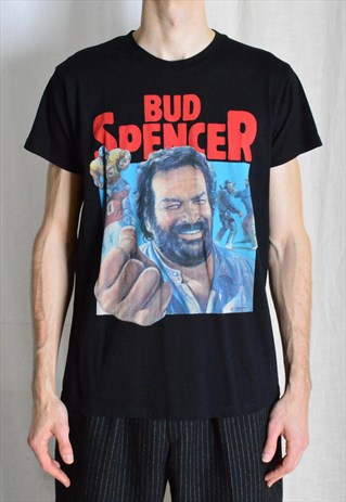 Y2K Black Graphic Bud Spencer Movie T-Shirt