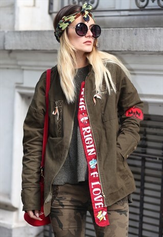 OVERSIZED LOVE EMBROIDERED PARKA