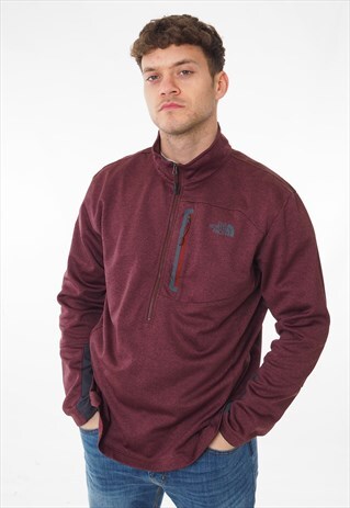 VINTAGE THE NORTH FACE 1/4 ZIP SWEATSHIRT RED