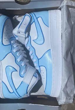 Custom Air Force 1 Mids Multi Blue Colorway Trainers