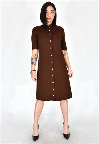 DOLCE & GABBANA BROWN DRESS