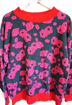 Vintage90s Pullover Sweater with Roses