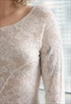 VINTAGE 80'S WHITE CROCHET WOOL BODYSUIT