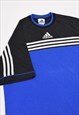 VINTAGE 90S ADIDAS EMBROIDERED LOGO T-SHIRT IN BLUE