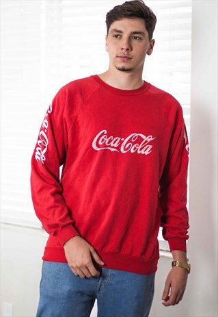 VINTAGE COCA-COLA SWEATSHIRT LOGO 90S L 12.7