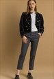 WOMEN'S VELVET BLACK STRUCTURED JACKET BLAZER 6076