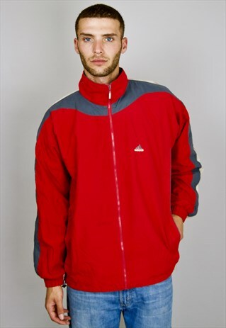 VINTAGE 90S ADIDAS SHELL JACKET RED