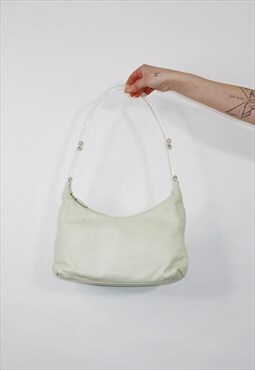 White Prada leather handbag