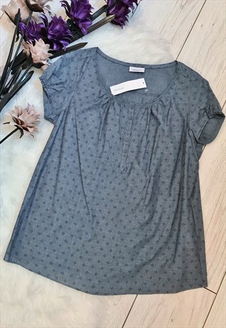 BLUE BUTTONED BLOUSE / TOP