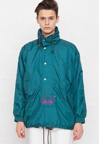VINTAGE GREEN PULLOVER JACKET