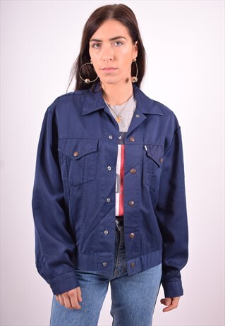 LEVI'S WOMENS VINTAGE BLOUSON JACKET MEDIUM NAVY BLUE 90'S