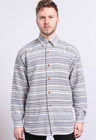 VINTAGE AZTEC PATTERNED SHIRT
