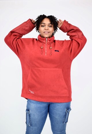 VINTAGE 90'S TOMMY HILFIGER RED FLEECE