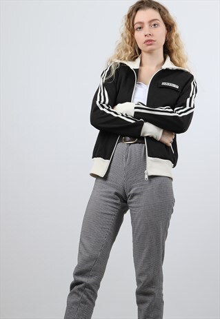 VINTAGE ADIDAS SMALL BLACK TRACK JACKET
