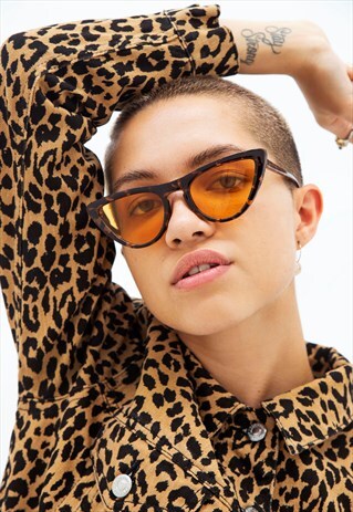 KYLIE - ORANGE AND TORTOISESHELL CAT EYE SPORTY SUNGLASSES