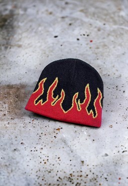 Men's Y2K Flame Beanie Hat