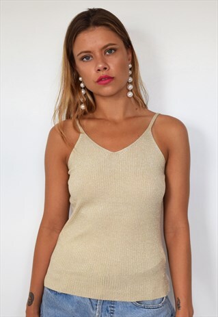 KNITTED GOLD TANK TOP