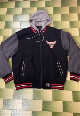 NBA Chicago Bulls Reversible Jacket Detachable Hood Wool