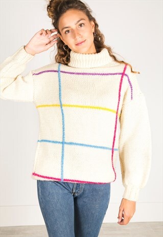 LAST UNIT SALE / VINTAGE 80S KNIT TURTLE NECK JUMPER