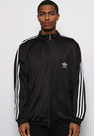 VINTAG ADIDAS LOGO TRACK JACKET BLACK