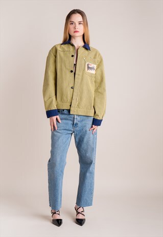 VINTAGE DENIM STRIPED JACKET