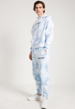 Oversized Joggers in Blue with Tie Dyed
