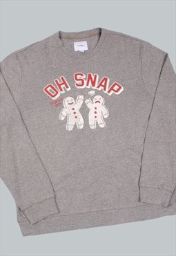 Vintage 90's Sweatshirt Grey Oh snap Jumper XLarge