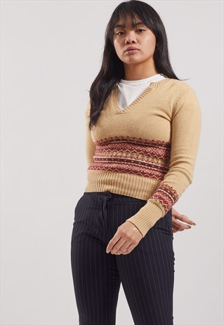 VINTAGE RALPH LAUREN V-NECK JUMPER