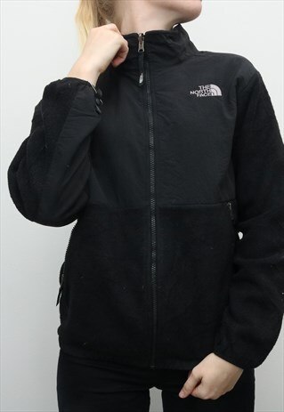 THE NORTH FACE - BLACK DENALI EMBROIDERED FLEECE JACKET - SM